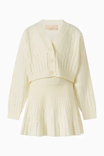 Rhinestone-embellished Cardigan in Viscose-knit