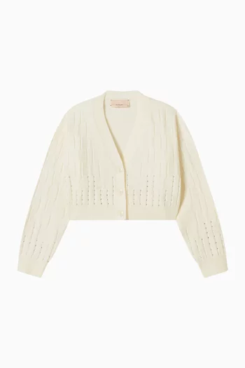 Rhinestone-embellished Cardigan in Viscose-knit