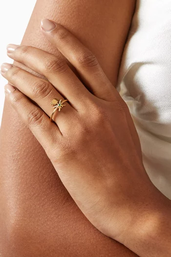 Turathi Diamond & Emerald Ring in 18kt Gold