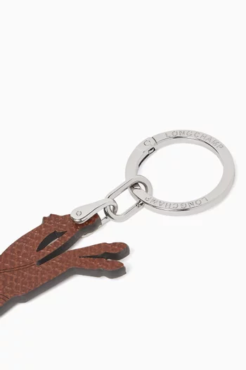 Le Pliage Horse Key Ring in Leather