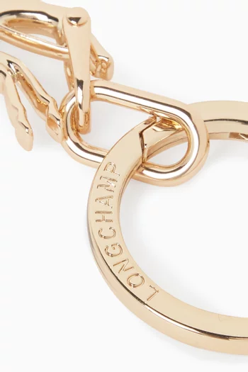 Cavalier Horse Keyring in Gold-tone Metal