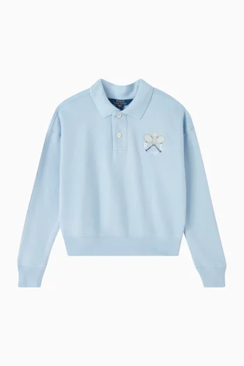 Logo Polo Sweatshirt in Cotton-blend