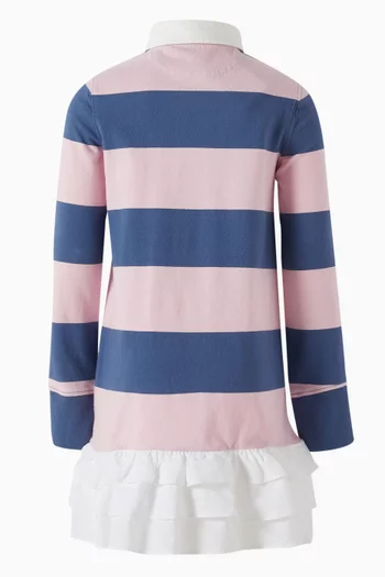 Logo Stripe Polo Dress