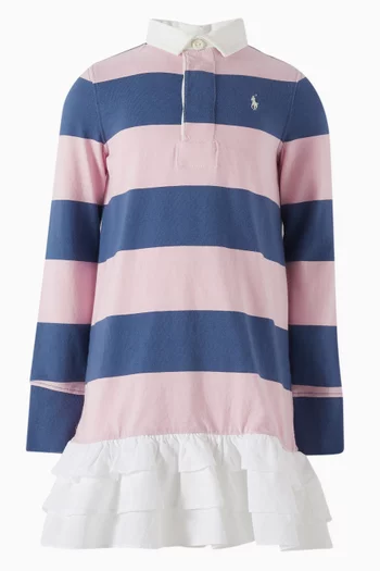 Logo Stripe Polo Dress