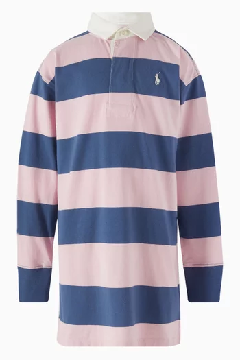 Logo Stripe Polo Dress