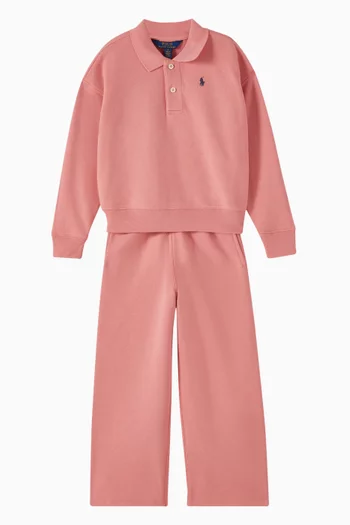 Logo Wide-leg Sweatpants in Cotton-blend