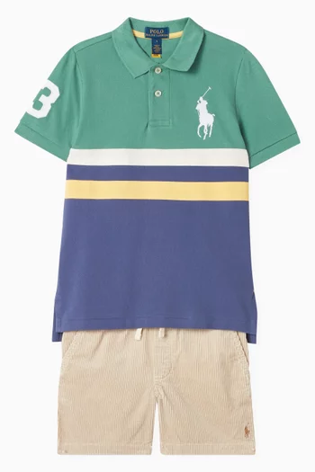 Logo Shorts in Velvet