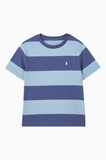 Logo Striped T-shirt in Cotton Jersey