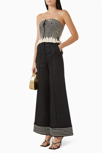 Tu Sutileza Embroidered Pants in Linen