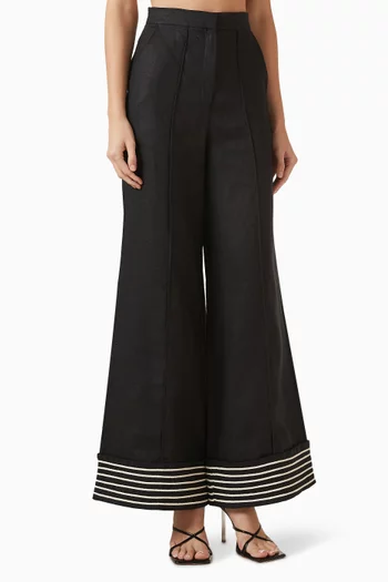 Tu Sutileza Embroidered Pants in Linen