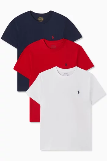 Logo T-shirt in Cotton, Set of 3