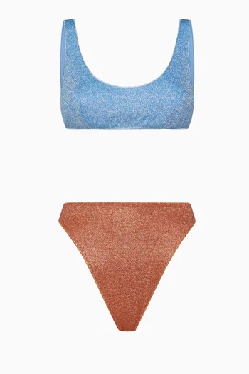 Glazed Lumiere Sporty 90s Bikini Set in Lurex