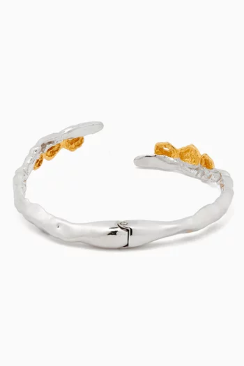 B-MINI-ARROYO-MIX BRACELETS 925 STERLING SILVER DIPPED IN RHODIUM & 21K GOLD  FINE SILVER:Gold    :One Size|218566321