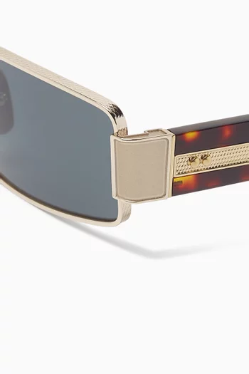 Kaia Rectangle Sunglasses in Gold-plated Titanium & Acetate