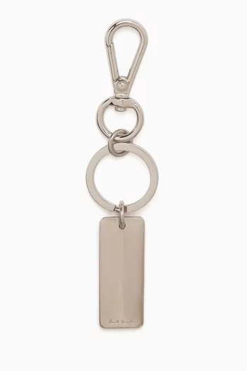 Signature Stripe Keyring in Metal