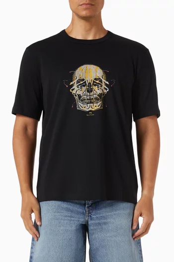 Painted Skull T-shirt in Cotton