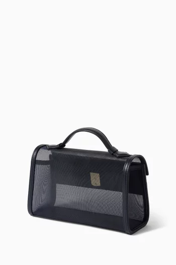 Symmetry Pochette Top-handle Bag in Mesh & Smooth Leather