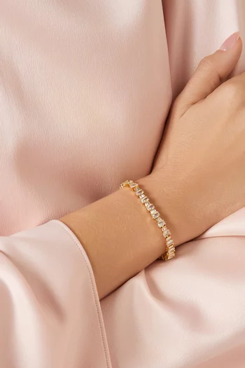 سوار تنس ديكو بتصميم عاكس نحاس مطلي ذهب عيار 18