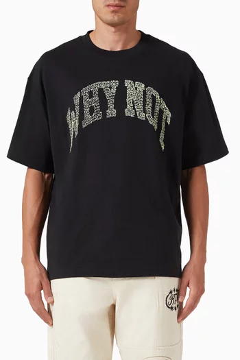 تي شيرت بعبارة Why Not قطن