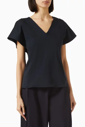 Petal-sleeve Top in Cotton