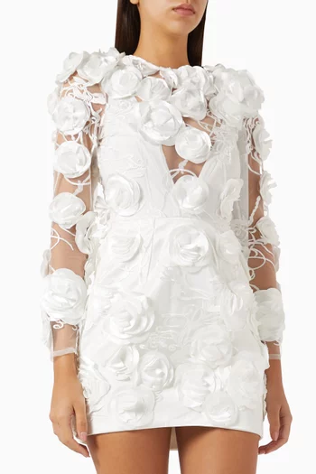 Aonia Floral-applique Mini Dress