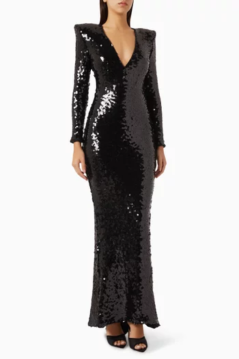 Aelita Sequin-embellished Gown