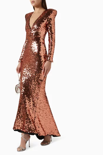 Aelita Sequin-embellished Gown