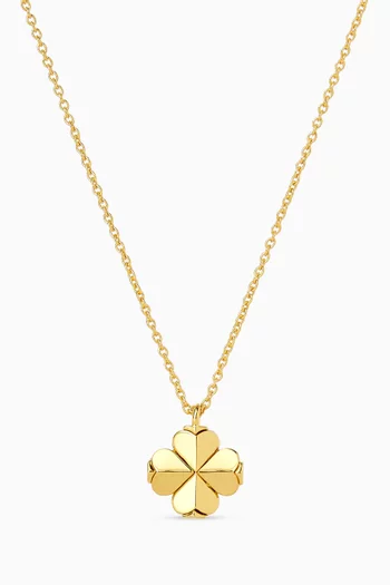 Spade Flower Mini Pendant Necklace in Gold-plated Brass