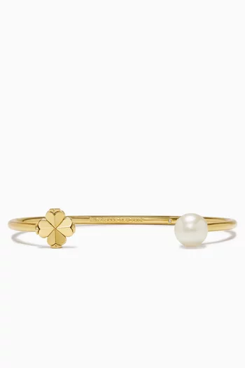 Spade Flower Cuff in Gold-tone Brass