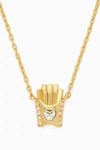 Happy Fr-day Pendant in Gold-tone Brass