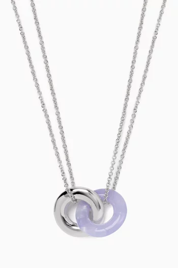 Interlock Pendant in Resin & Silver-tone Brass