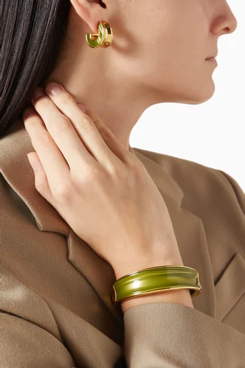 Bold Bangle in Resin & Gold-tone Brass