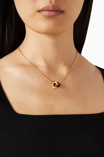 Interlock Pendant Necklace in Resin & Gold-tone Brass