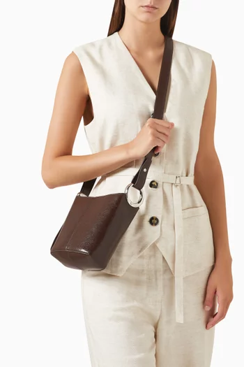 Halo Mini Bucket Bag in Glazed Leather