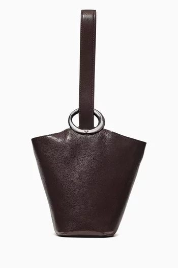 Halo Mini Bucket Bag in Glazed Leather