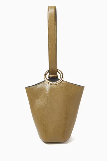 Halo Mini Bucket Bag in Glazed Leather