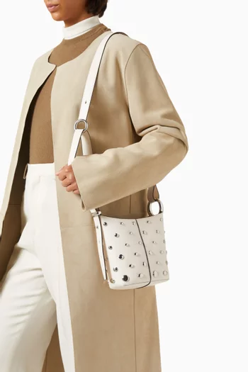 Halo Mini Bucket Bag in Studded Leather