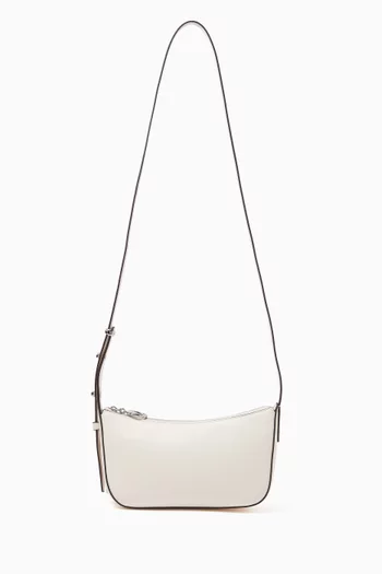 حقيبة كتف بتصميم مقوس جلد