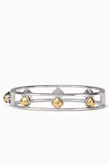 Sculpted Spade Cut-out Bangle in Silver-tone Brass