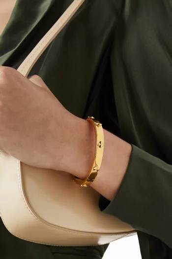 سوار بحلي على شكل زهرة بالشكل البستوني ومفصلة نحاس بلون ذهبي