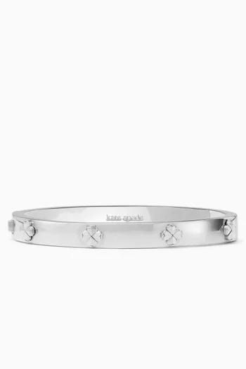 Spade Flower Hinge Bangle in Gold-tone Brass