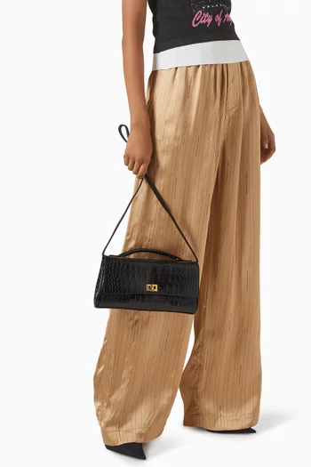 Bel Air Clutch in Croc-embossed Calfskin