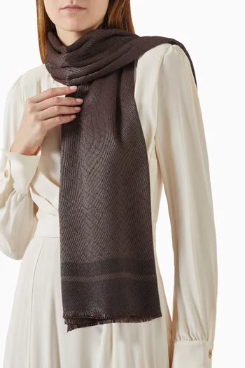 Logo Scarf in Viscose Blend