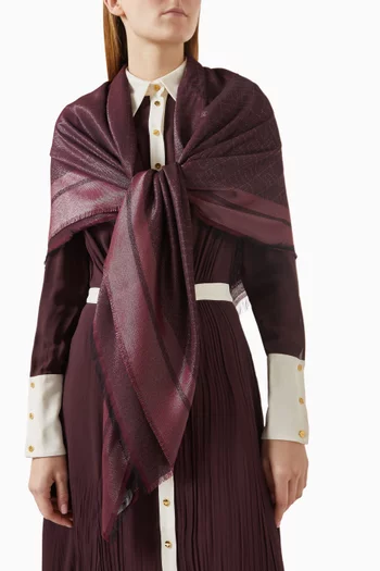 Logo Scarf in Viscose Blend