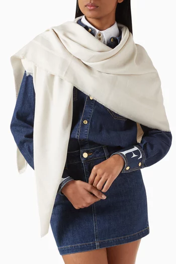Logo Scarf in Viscose Blend