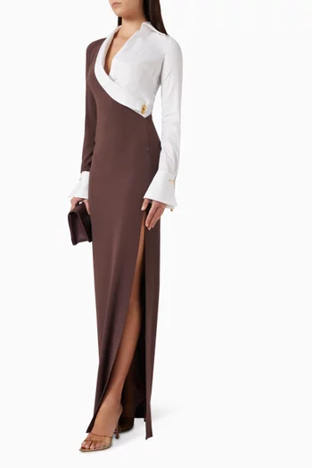 Two-tone Dress in Crepe