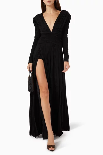 فستان طويل بطيّات لوركس جيرسيه