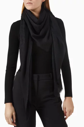 Logo Scarf in Viscose-blend