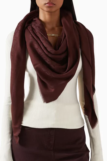 Logo Scarf in Viscose-blend