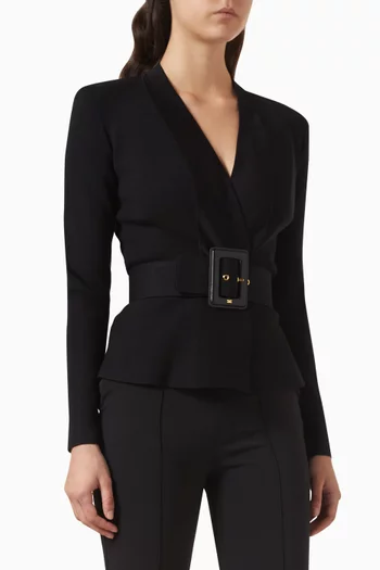 Belted Jacket in Viscose-blend